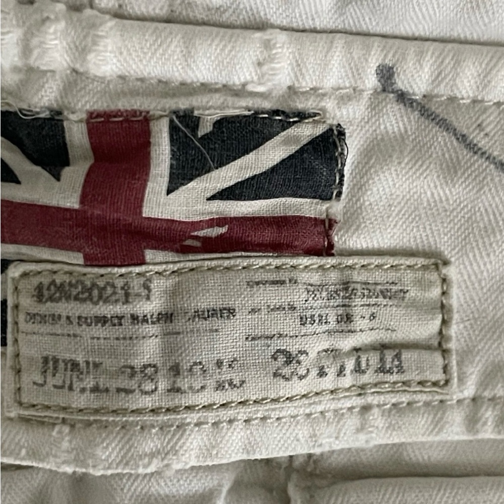 Denim &Supply Ralph Lauren White Cotton Cargo Shorts Mens Size 36 American Flag. - Picture 14 of 16